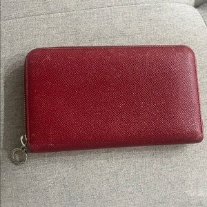 Bvlgari Red Long Zip-Around Long Wallet